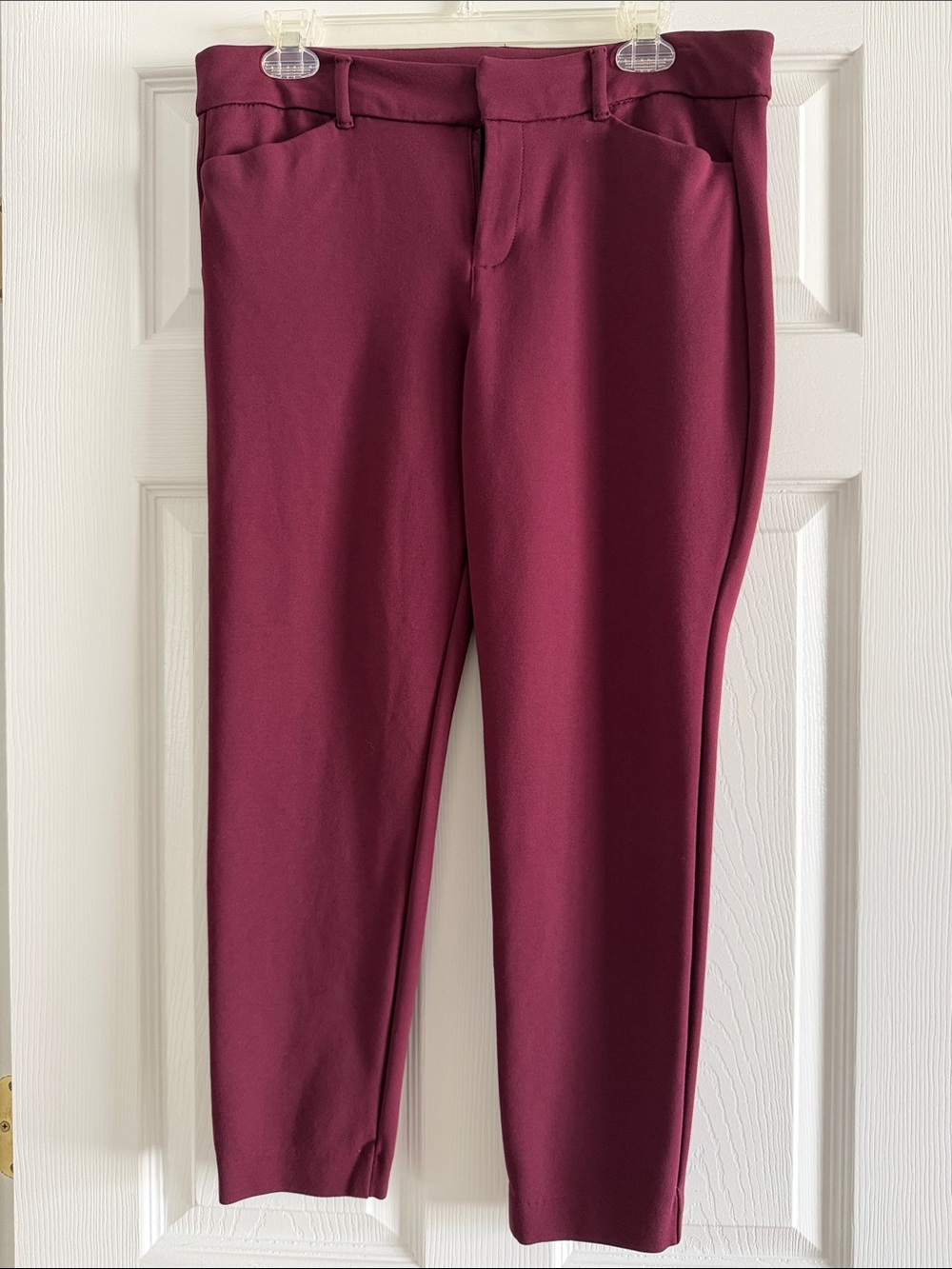 Old Navy Pixie Wine Burgundy Slim Dress Pants